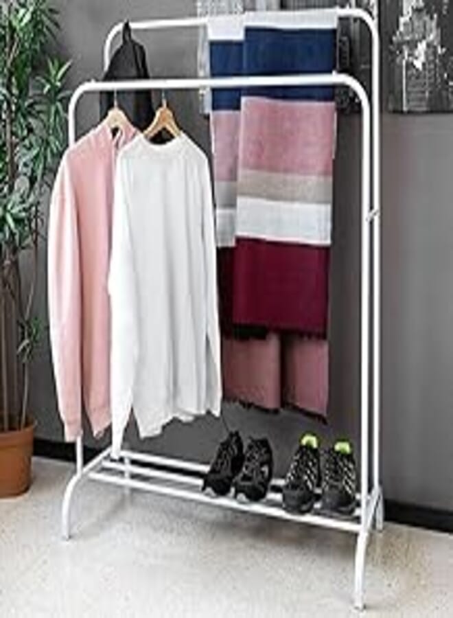 Generic Metal Fashion Case with Wheels Strong 150 x 110 x 40 cm Black Storage Rack for Shoes Accessories etc 