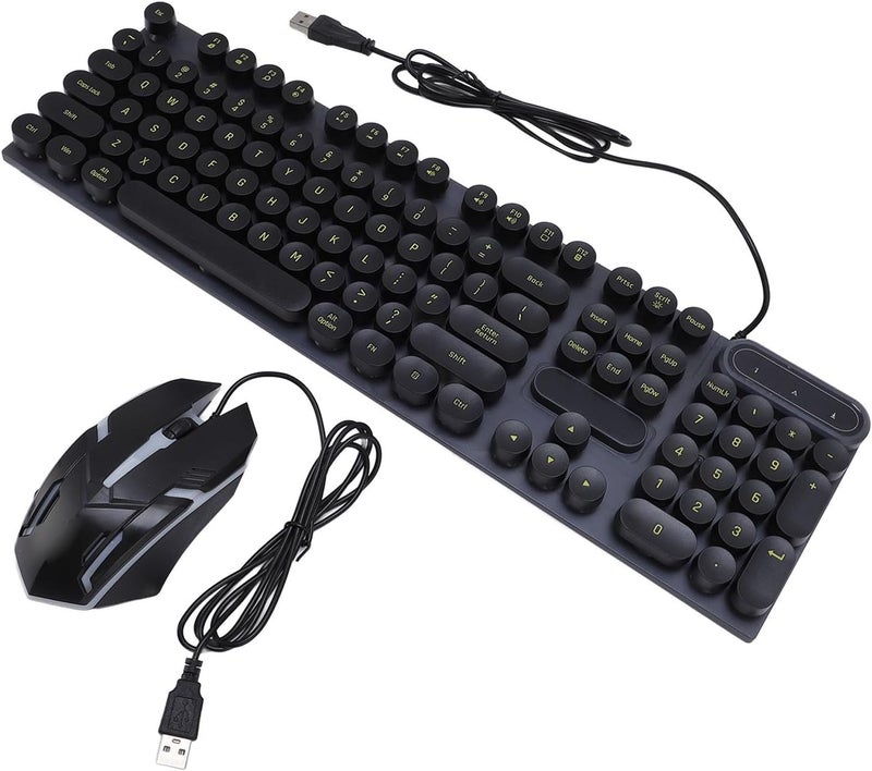 Repeated detach compatible build Zunate USB Typewriter Keyboard and Mouse Combo, Retro Punk with Round Keycaps for Gaming and Work, Backlit 1600 DPI Wired, Proof, D500 Black Set (D500 Set) Integrated local logistics Trendy natural assorted colors Cost effective upgraded craftsmanship Popular trusted craftsmanship Storage burden minimized build Easy assemble alternatives Narrow & wide space compatible Diverse operating method fit Trendy versatile build Certified local stock Fade proof Lightweight Bulk storage easy optimized build In-house warehouse packing General compatible design Minimal design Precision made Dust proof Global flexible assemble picks Global assemble options Global standard processed material Bug proof seal Dispersed regional warehouses All region coverage - Image 5