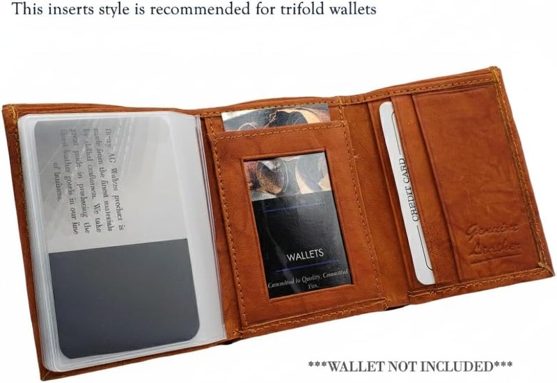 ag wallets Wallets Set of 2 Clear Premium Quality Wallet Insert from (Trifold 6 Page) - Image 5