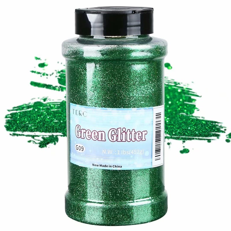 TORC Emerald Green Fine Glitter 1 Pound 16 OZ Christmas Glitter Powder for Tumblers Resin Crafts Slime Cosmetic St. Patrick's Day Decor - Image 2