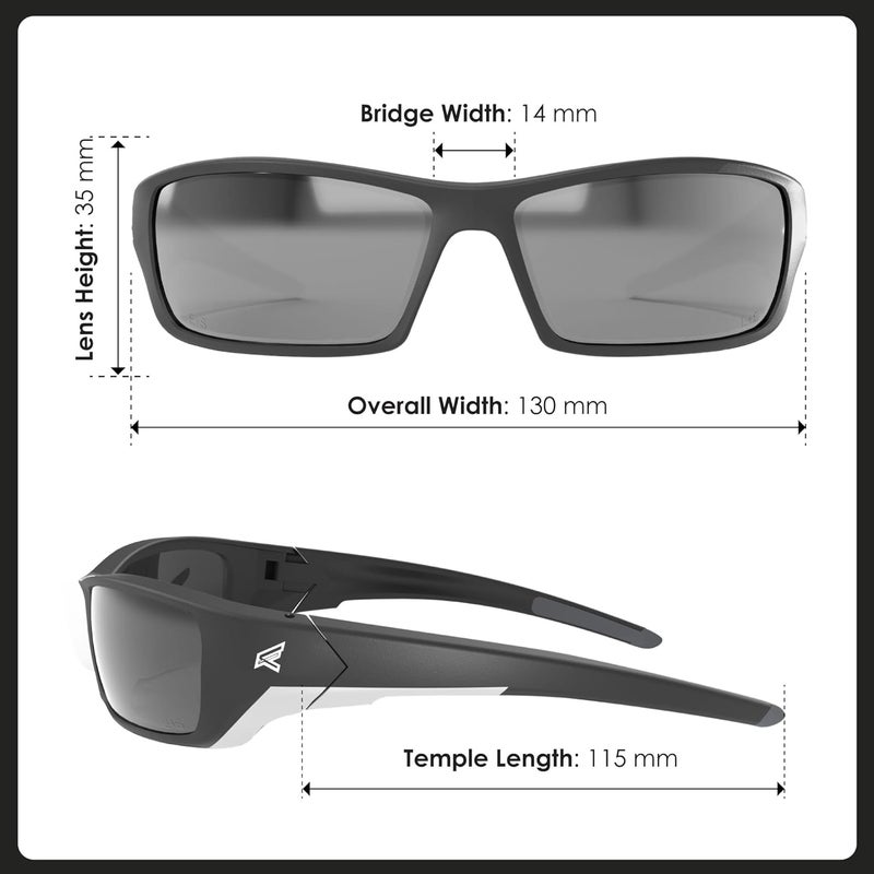 Edge SR111AR Reclus Wrap-Around Safety Glasses - Anti-Scratch, Non-Slip, UV 400 Protection, Military Grade Compliance - Image 5