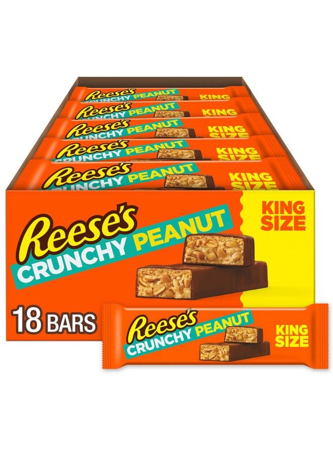 REESE'S Crunchy Peanut Peanut Butter and Peanuts King Size, Candy Bars, 3.2 oz (18 Count) - Image 1
