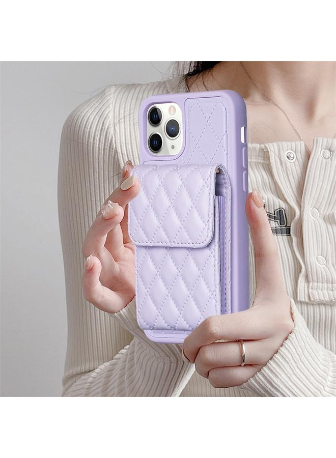 زبون جراب هاتف iPhone 11 Pro Max بمحفظة عمودية من الجلد على شكل معين - Image 2