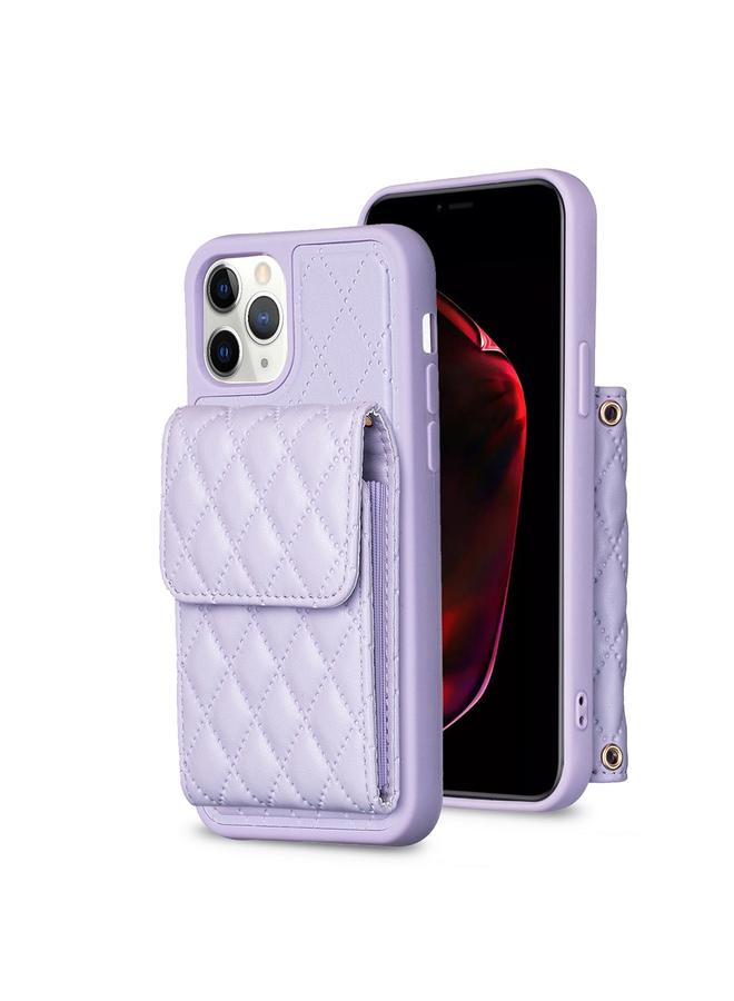 زبون جراب هاتف iPhone 11 Pro Max بمحفظة عمودية من الجلد على شكل معين - Image 1