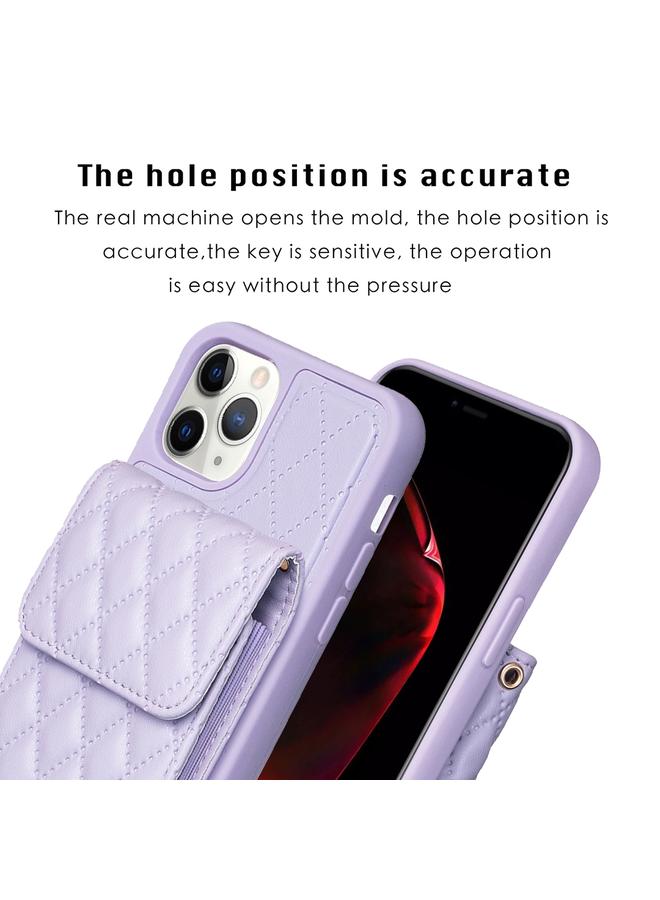 زبون جراب هاتف iPhone 11 Pro Max بمحفظة عمودية من الجلد على شكل معين - Image 3