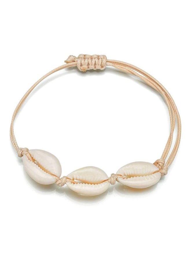 Boho Shell Pattern Anklet, Simple Handmade Beach Hawaiian Weave Anklet - Image 1