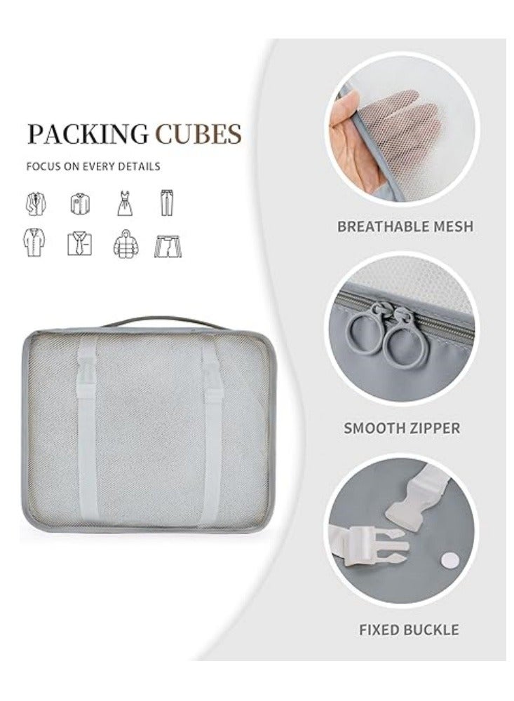 Packing Cubes 11 Set, Suitcase Organizers, Luggage Organizer Bags for Travel, Packing Cubes for Travel, with Toiletry Bag, Travel Essentials Gris  - Image 5