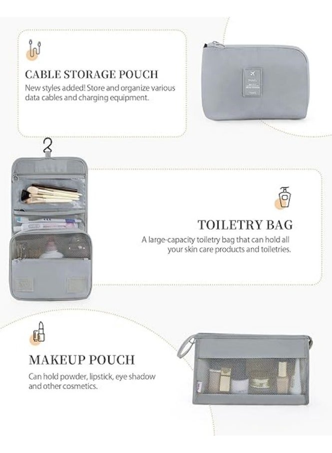 Packing Cubes 11 Set, Suitcase Organizers, Luggage Organizer Bags for Travel, Packing Cubes for Travel, with Toiletry Bag, Travel Essentials Gris  - Image 4