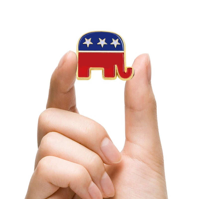 50 Pcs Republican elephant GOP Lapel pins Bluk -Grand Old Party Enamel Pins 2024 President Election Brooch Badge Pin Souvenir - Image 3