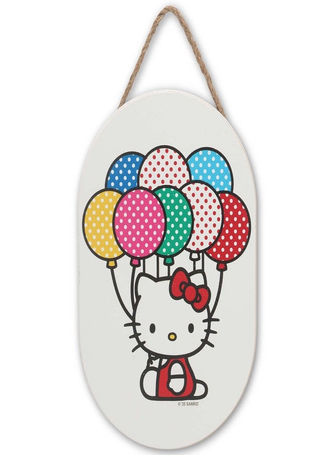 Open Road Brands Hello Kitty Balloons Hanging Wood Wall Decor - Image 1