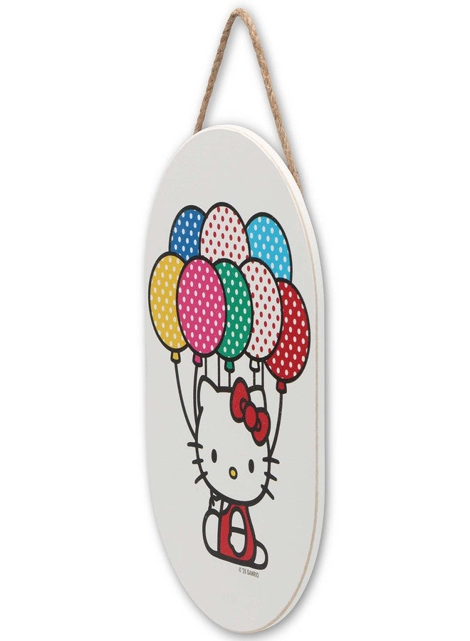 Open Road Brands Hello Kitty Balloons Hanging Wood Wall Decor - Image 2