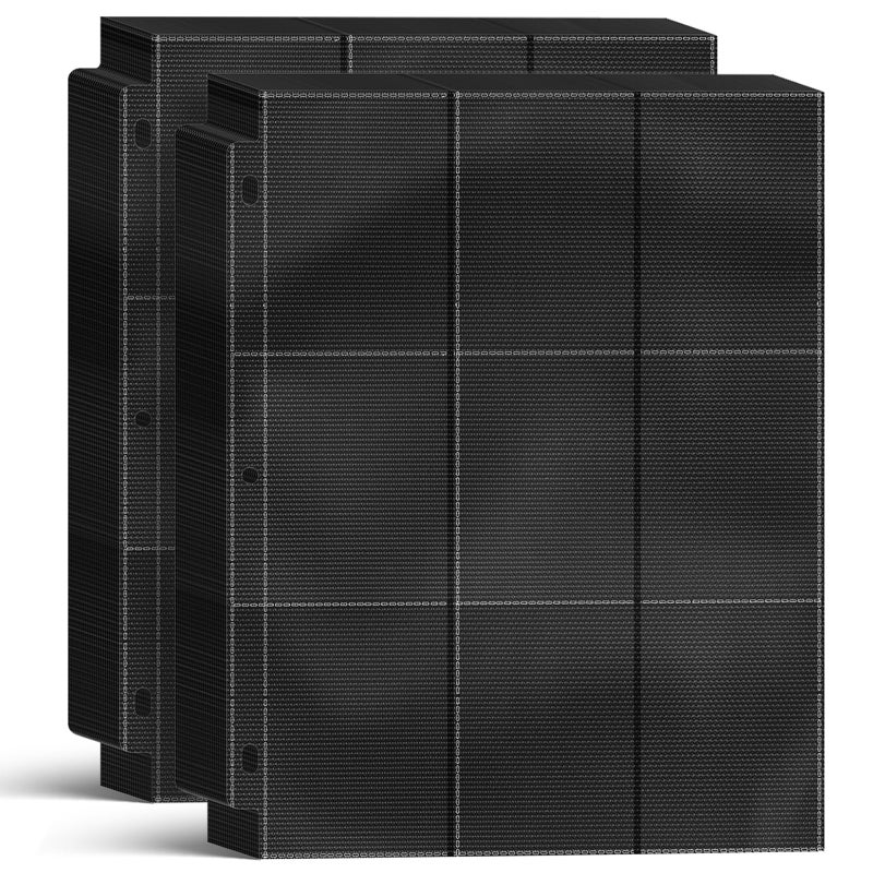 Kitoyz Trading Card Binder Sleeves Baseball Holder Fit for Standard Size Sport Cards 3 Ring Binder Black - Image 2