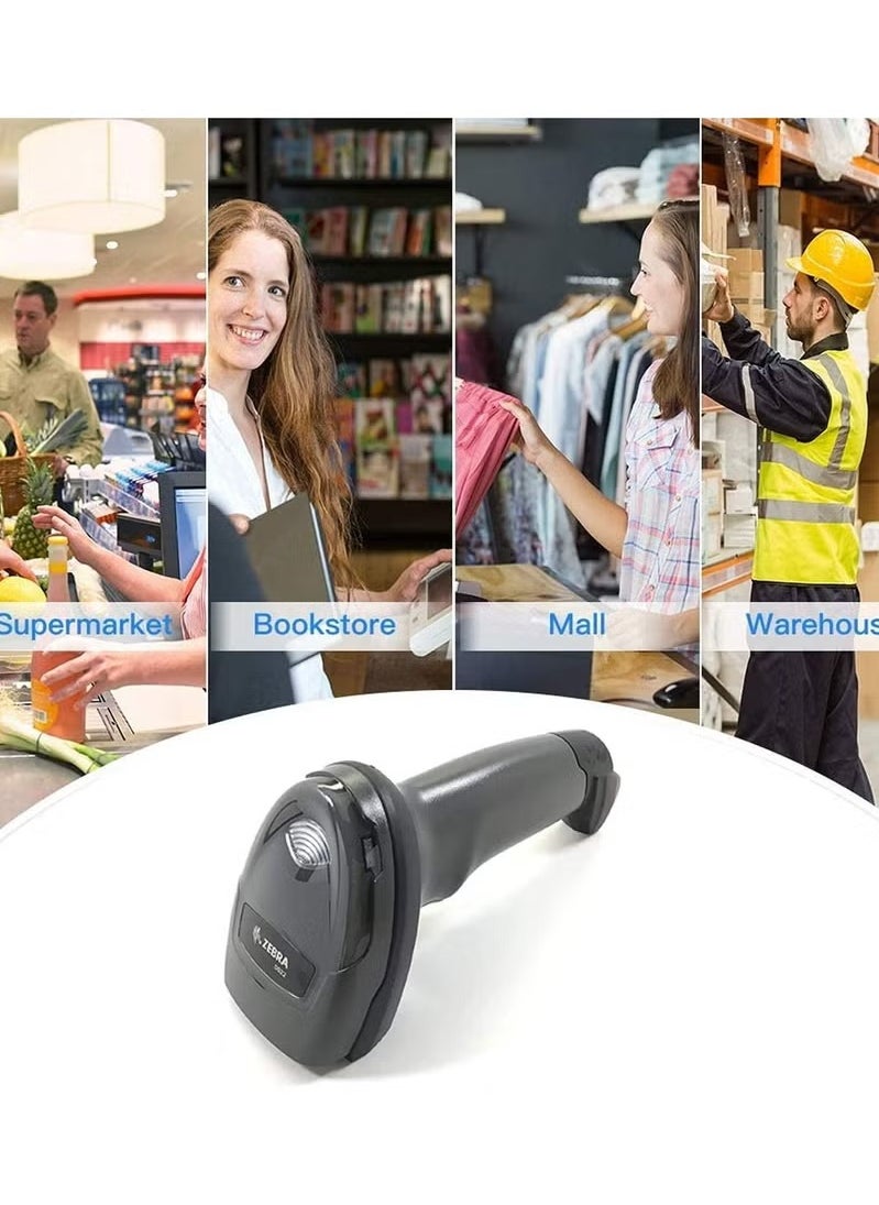 ZEBRA - Zebra DS2208-SR Handheld 2D Omnidirectional Barcode Scanner Imager 1D, 2D and PDF417 with USB Cable, DS2208-SR7U2100AZW - Image 1