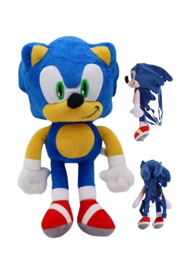 45cm Blue Hedgehog Plush Toy - Classic Cartoon Character Stuffed Animal Doll - Image 1