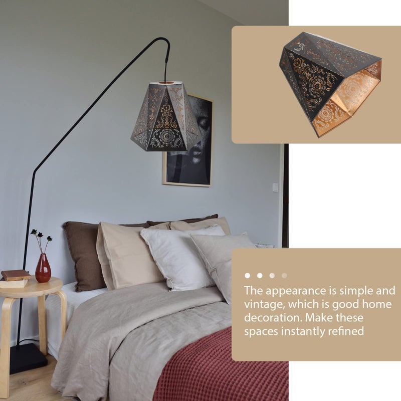 Uonlytech Hollow Iron Lampshade Table Lamp Cover Artistic Metal Lamp Shade for Home Office Bedroom Decoration 6.7X7X6.7 Inches - Image 3