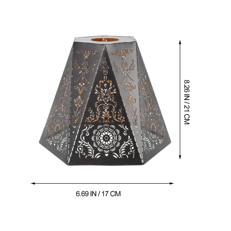Uonlytech Hollow Iron Lampshade Table Lamp Cover Artistic Metal Lamp Shade for Home Office Bedroom Decoration 6.7X7X6.7 Inches - Image 2