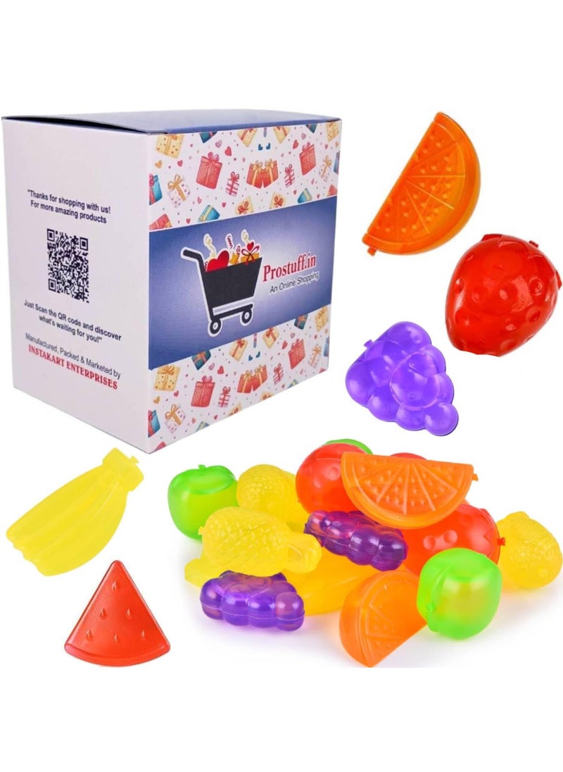 Prostuff.in Prostuffin Fruit Shape WaterFilled Reusable Ice Cubes Washable Durable Silicone Mould Cooling Ice Cube for Home Restaurant Chilled Fridge DrinksWhiskey Multicolor Pack of 24 Pcs  - Image 1