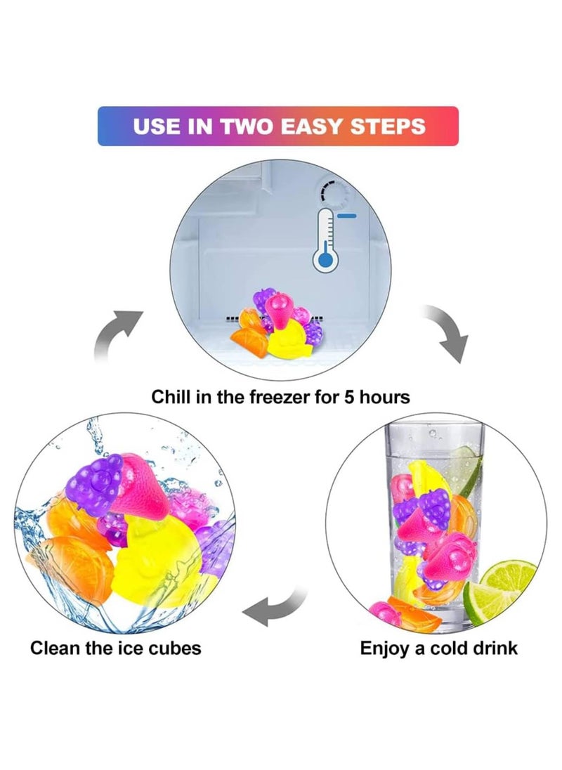 Prostuff.in Prostuffin Fruit Shape WaterFilled Reusable Ice Cubes Washable Durable Silicone Mould Cooling Ice Cube for Home Restaurant Chilled Fridge DrinksWhiskey Multicolor Pack of 24 Pcs  - Image 4