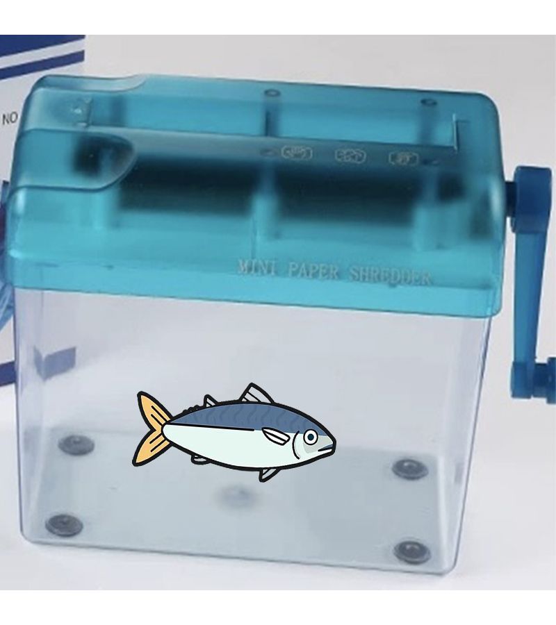 1pc Sky Blue Compact Manual Hand Crank Paper Shredder Portable A6 Document Cutter For Home Office School - Image 5