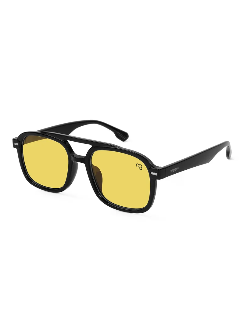 ووجلز Designer Yellow Square Sunglasses| Men & Women| 100% Uv Protection