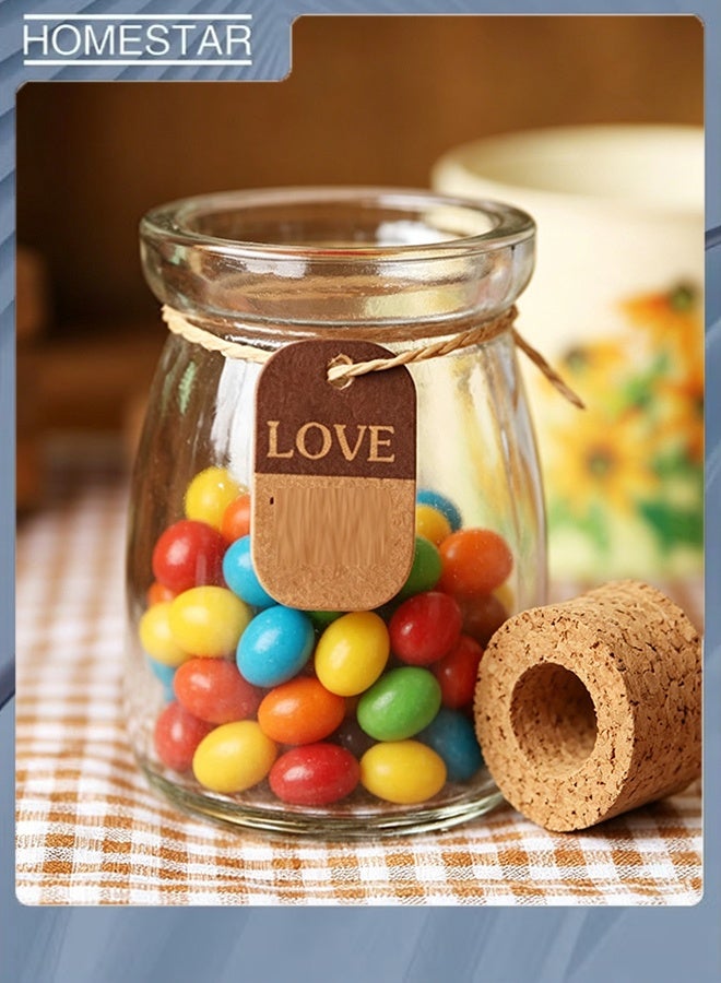 HOMESTAR Small Glass Decorative Bottles With Cork Lids - 12pcs, 100ml Mini Mason Jar for Wedding Favors, , DIY Arts Crafts - Image 4