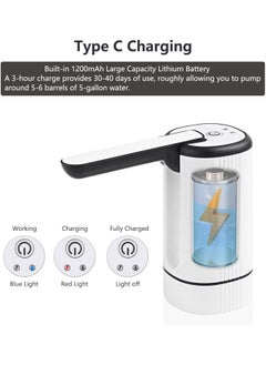 NextWave Water Dispenser Pump For 5 Gallon Water Bottle Electric Water Pump Dispenser Rechargeable Water Drink Pump with USB Charging Automatic Flow Control Ideal for Home & Office  - Image 2