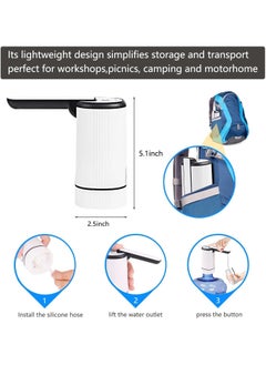 NextWave Water Dispenser Pump For 5 Gallon Water Bottle Electric Water Pump Dispenser Rechargeable Water Drink Pump with USB Charging Automatic Flow Control Ideal for Home & Office  - Image 3