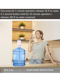 NextWave Water Dispenser Pump For 5 Gallon Water Bottle Electric Water Pump Dispenser Rechargeable Water Drink Pump with USB Charging Automatic Flow Control Ideal for Home & Office  - Image 5