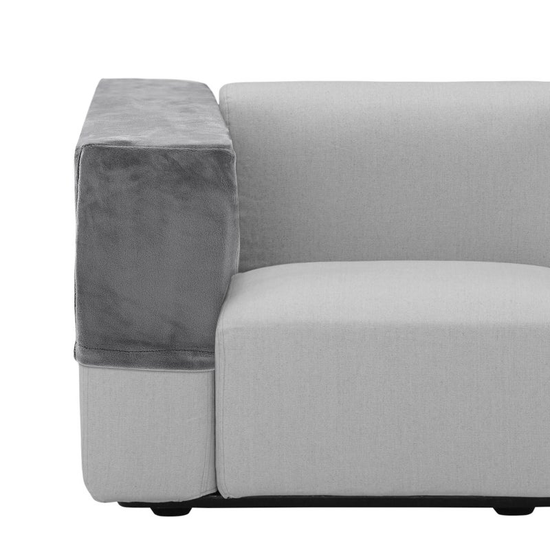 2Pcs Universal Sofa Armrest Cover Elastic Armrest Protector Color Armrest Protective Cloth (Grey) - Image 4