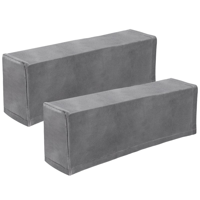 2Pcs Universal Sofa Armrest Cover Elastic Armrest Protector Color Armrest Protective Cloth (Grey) - Image 1