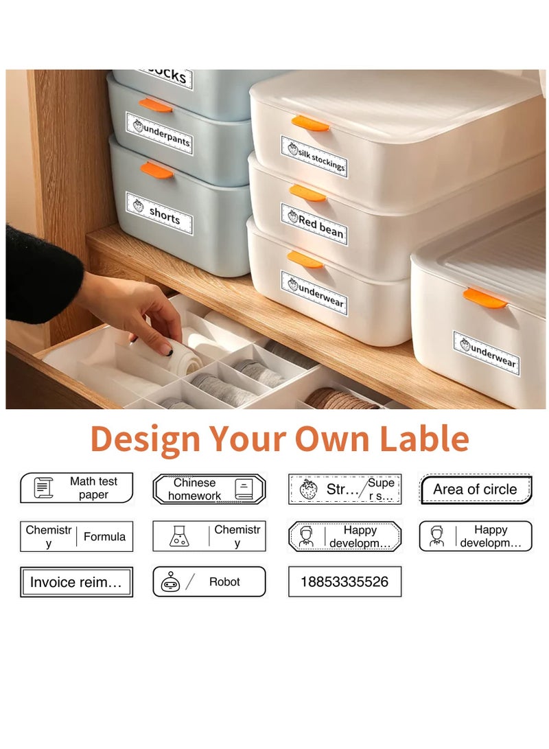 Label Maker Machine with Tape, Portable Bluetooth Label Printer Sticker Maker Machine for Labeling Barcode, Name, Address, Mailing, Organizing, Great for Home, Office, Inkless, USB Rechargeable - Image 2