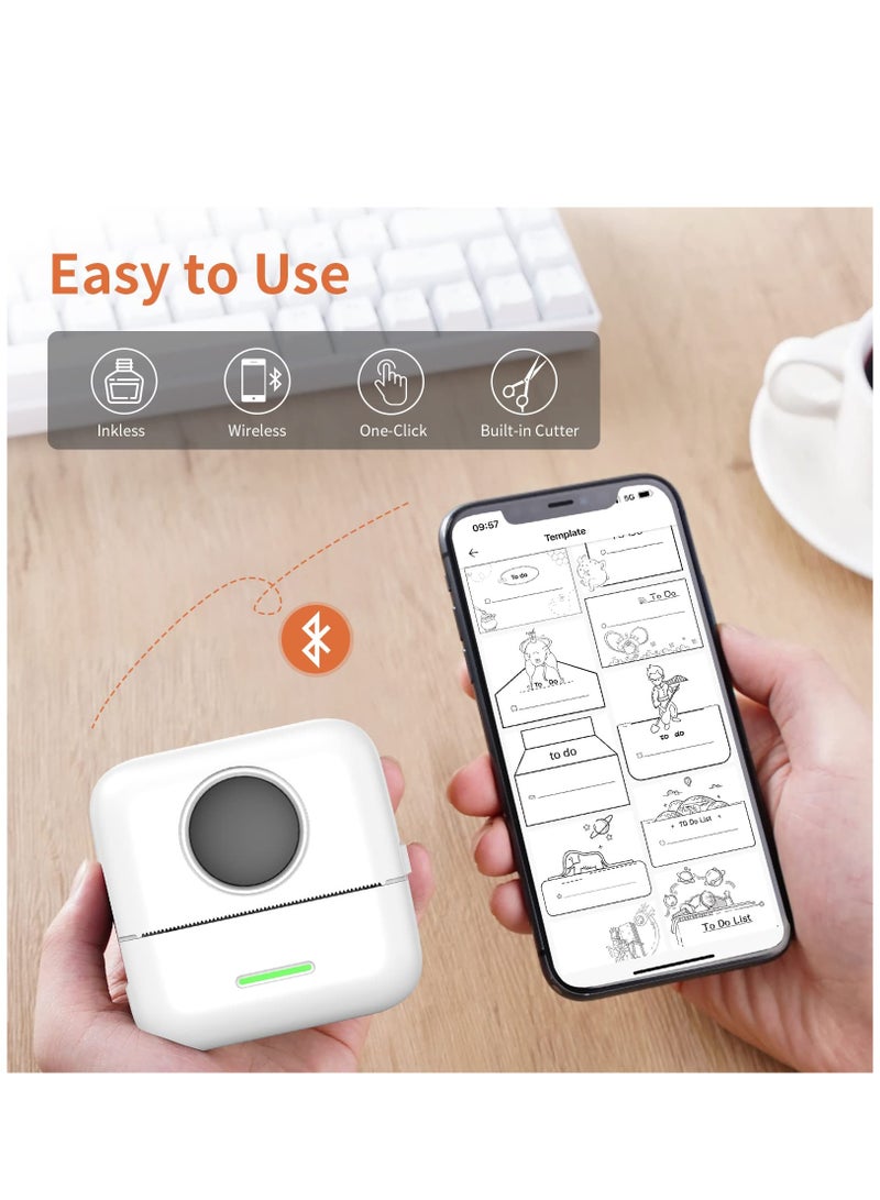 Label Maker Machine with Tape, Portable Bluetooth Label Printer Sticker Maker Machine for Labeling Barcode, Name, Address, Mailing, Organizing, Great for Home, Office, Inkless, USB Rechargeable - Image 4