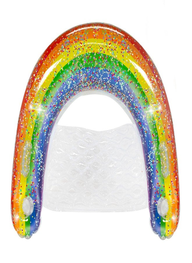 PoolCandy Sun Chair Water Raft, Multiple Chair Styles (Rainbow Glittered Sun Chair Pool Float) - Image 2
