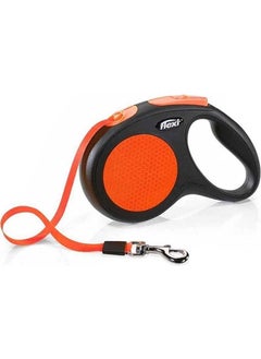 Flexi New Neon Orange Automatic Dog Walking Strap 5 Meters Medium 