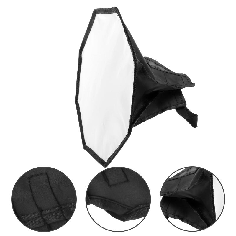 30Cm Octagonal Softbox Diffuser For External Camera Flash Black And White Fabric Cover - Image 5