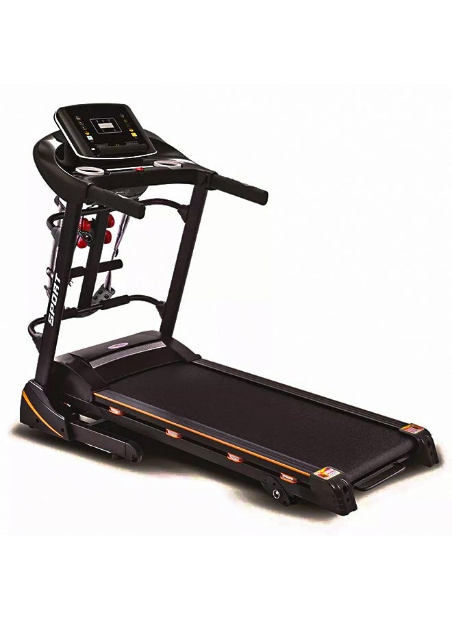 Fitness World - Foldable electric treadmill equipped with a powerful 2.0 HP motor, treadmill and sports treadmill that holds up to 110 kilograms with a massage device and dumbbells - Image 1