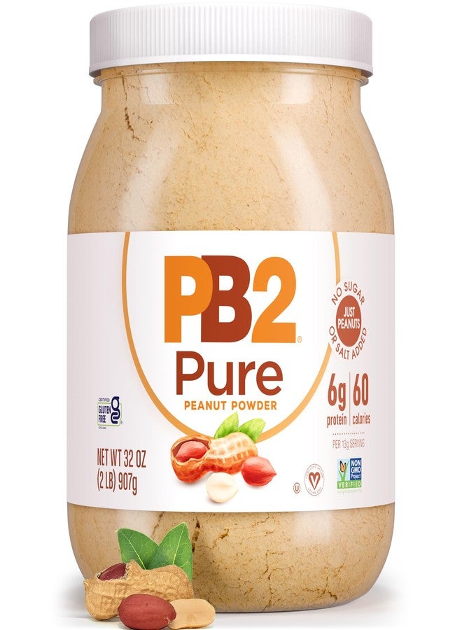 PB2 Pure Peanut Butter Powder - [2 lb/32 oz Jar] - No Added Sugar, No Added Salt, No Added Preservatives - 100% All Natural Roasted Peanuts - 6g of Plant-Based Protein - Image 1