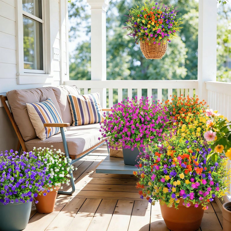 Besteek 20 Bundles Artificial Flowers for Outdoors Fake Plastic Flowers UV Resistant Realistic Faux Plants Shrubs for Spring Summer Garden Porch Yard Patio Planter Window Box Home Decor, Mixedcolor - Image 5