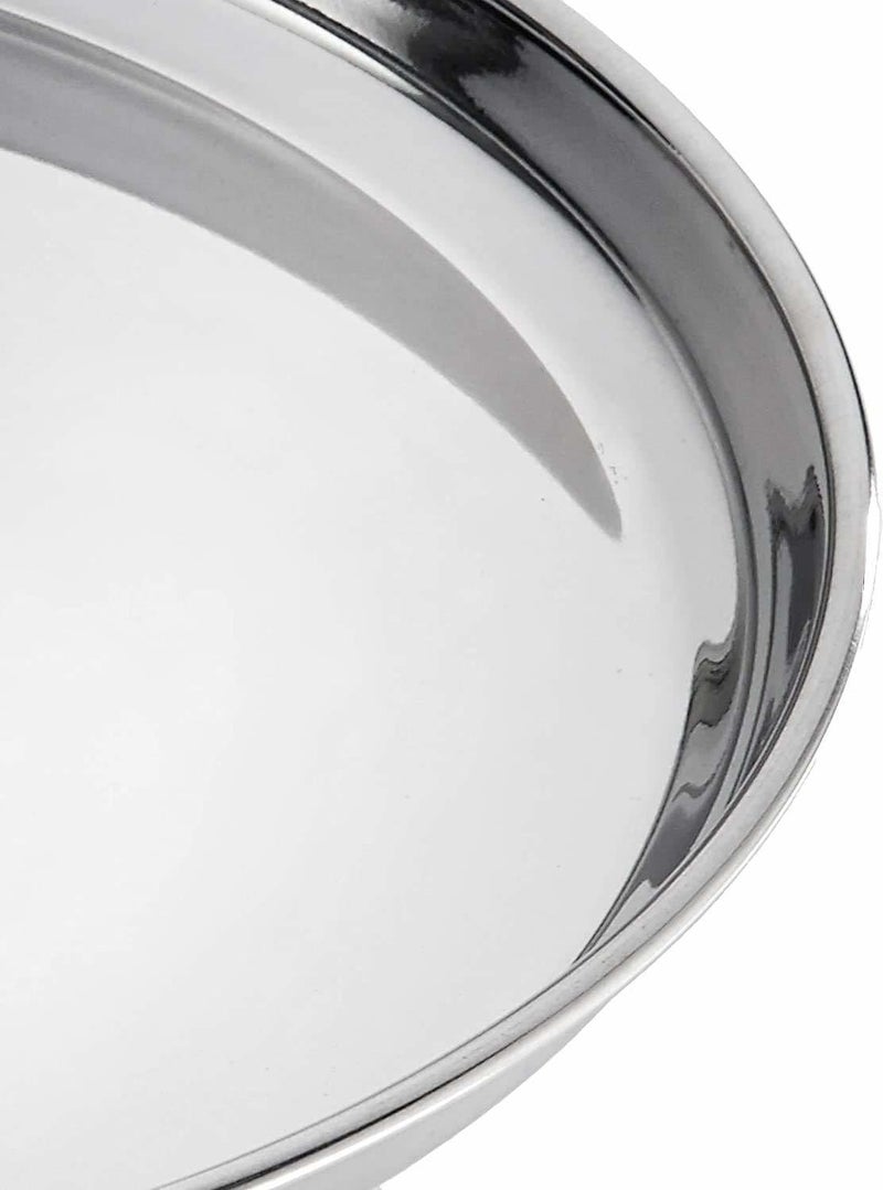 Nirvika Stainless Steel 12pc Thali Plate13 inch Kitchenware Set Ideal for Home Restaurants and Family Use Silver - Image 4