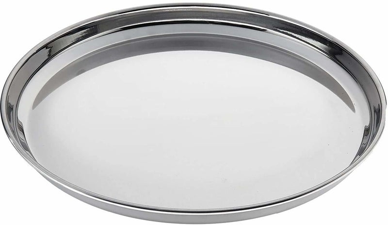Nirvika Stainless Steel 12pc Thali Plate13 inch Kitchenware Set Ideal for Home Restaurants and Family Use Silver - Image 3