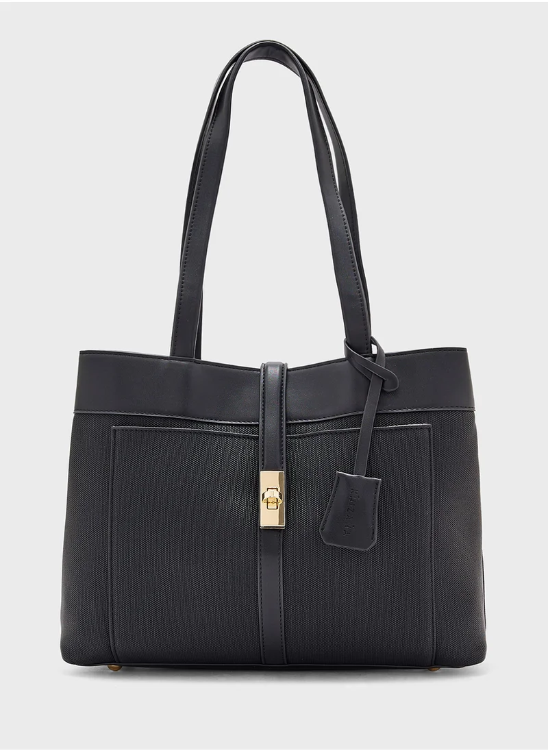 Khizana Clasp Detail Mediumtote Bag