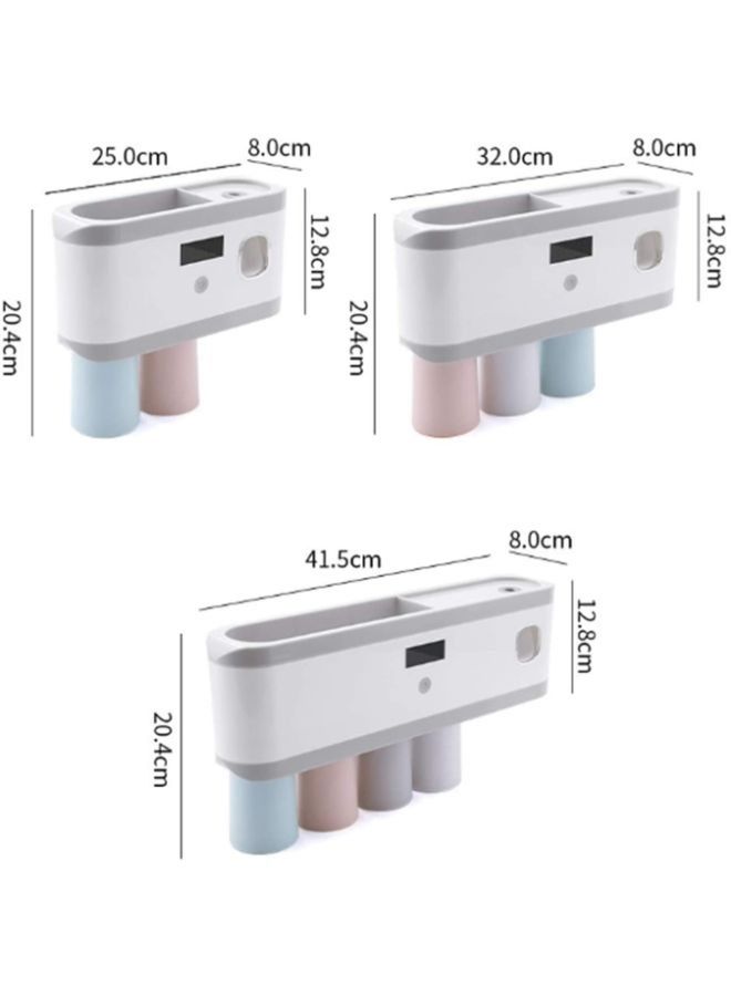 Wall Mounted Toothpaste Dispenser With UV Toothbrush Sterilizer Holder - Image 2
