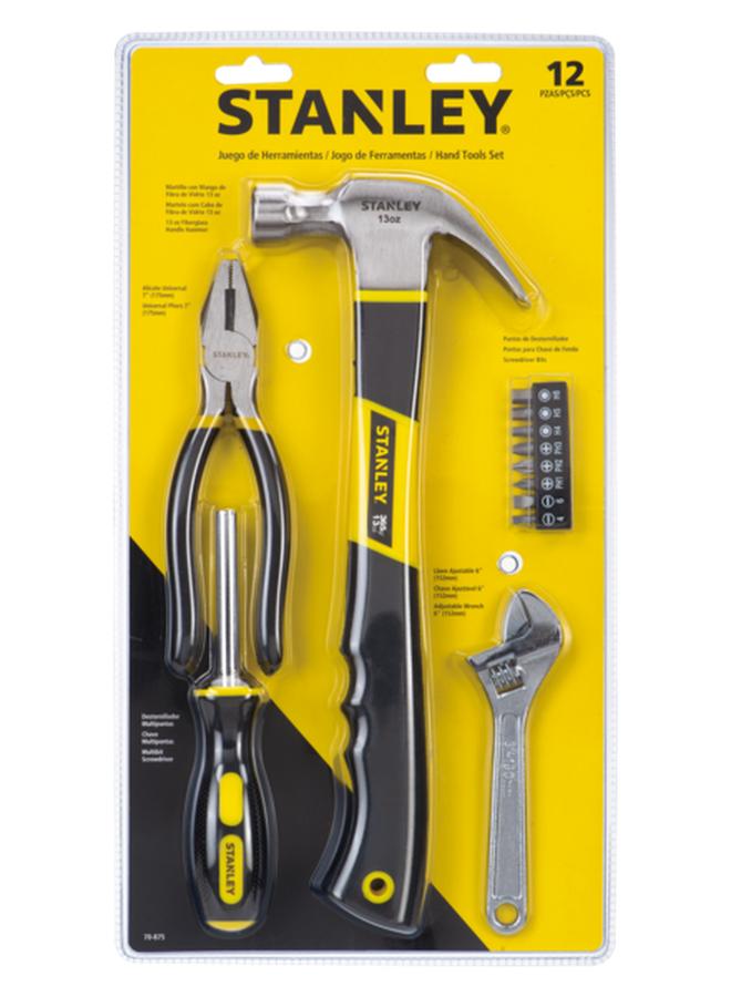 Stanley 12-Piece Hand Tool Set Yellow and Black - Image 1