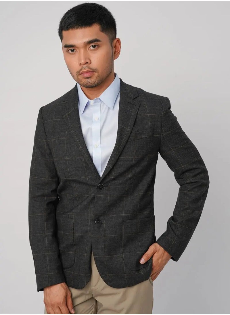JACK & JONES - Men’s Double Button Tuxedo Formal Blazer in Dark Grey - Image 1