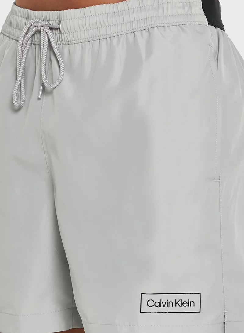 Calvin Klein Jeans Drawstring Checked Swim Shorts