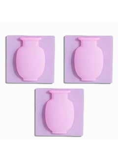 Oblivion Oblivion Wall Hanging Silicone Flower Pot Vase Suitable for Home Kitchen Office Bathroom (Random Color) (Pack of 3)  - Image 1