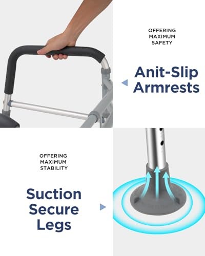 Brosive Toilet Safety Rails for Seniors, Adjustable & Foldable Toilet Frame for Elderly and Disabled, Handicap Toilet Handles Fits Any Toilet (350 lb) - Image 5