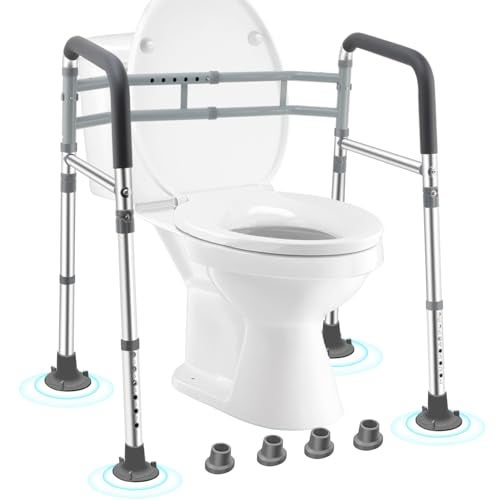 Brosive Toilet Safety Rails for Seniors, Adjustable & Foldable Toilet Frame for Elderly and Disabled, Handicap Toilet Handles Fits Any Toilet (350 lb) - Image 1