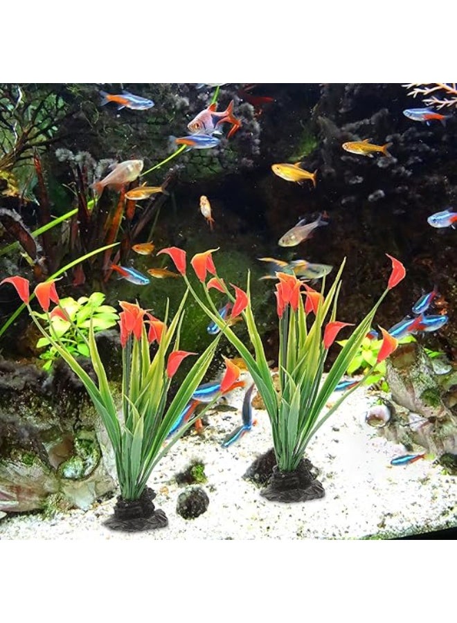 HUANXIN HOME Artificial Aquarium Plants Soft Decorative Water Plants for Fish Tank Elegant Base for Decoration，1PCS - Image 5
