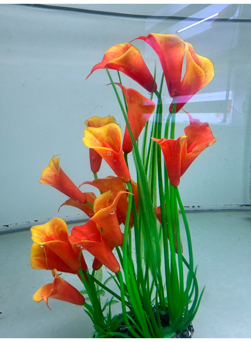 HUANXIN HOME Artificial Aquarium Plants Soft Decorative Water Plants for Fish Tank Elegant Base for Decoration，1PCS - Image 3